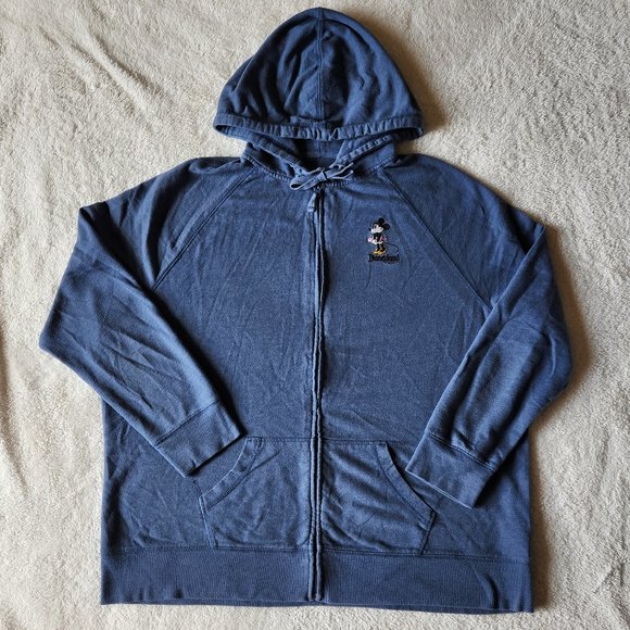 Disney Tops - DISNEY PARKS Disneyland Resort Full Zip Minnie Mouse Hoodie - Dusty Blue - 2X